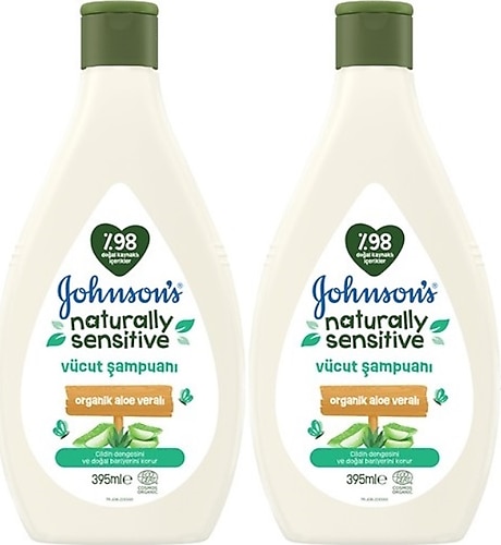 Johnson's Baby Naturally Sensitive Vücut Şampuanı 395 ml 2 Adet