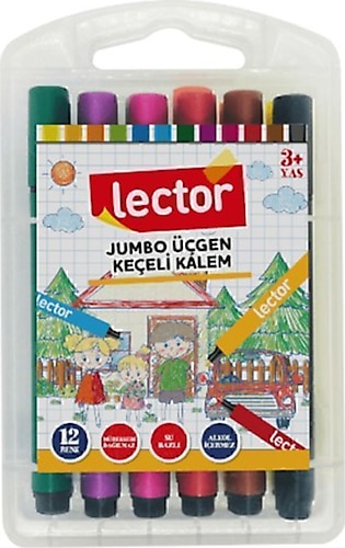 Jumbo Esnaf işi Lector Jumbo Keçeli Kalem 12 Renk