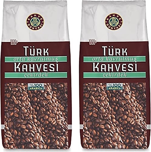 Kahve Dünyası Orta Kavrulmuş Çekirdek Türk Kahvesi 1 kg 2'li