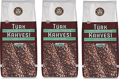 Kahve Dünyası Orta Kavrulmuş Çekirdek Türk Kahvesi 1 kg 3'lü