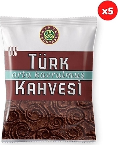 Kahve Dünyası Orta Kavrulmuş Türk Kahvesi 100 gr 5'li