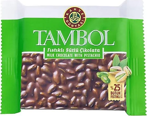 Kahve Dünyası Tambol Antep Fıstıklı Sütlü Çikolata 77 gr