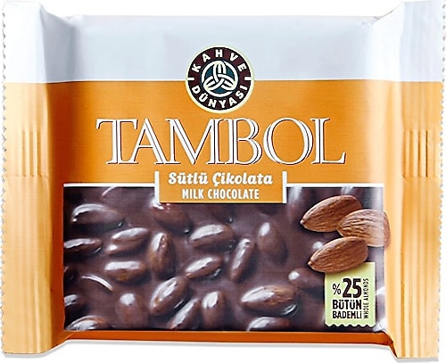 Kahve Dünyası Tambol Bütün Bademli Sütlü Çikolata 100 gr