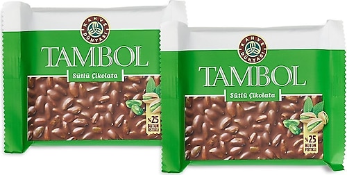 Kahve Dünyası Tambol Bütün Fıstıklı Sütlü Çikolata 100 gr 2'li