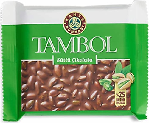 Kahve Dünyası Tambol Bütün Fıstıklı Sütlü Çikolata 100 gr