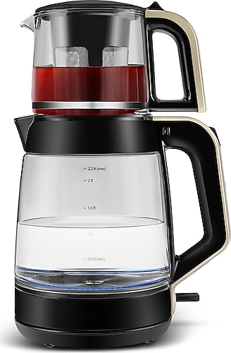 Karaca Glass Tea XL 2in1 Krem Cam Çay Makinesi