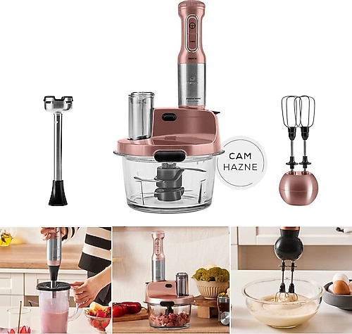 Karaca Mastermaid Cam Hazneli 6 Bıçaklı Premium Mutfak Robotu Uzun Blender Ayaklı 2500 W Güçlü Motor