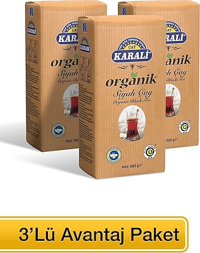 Karali Organik 500 gr 3'lü Çay
