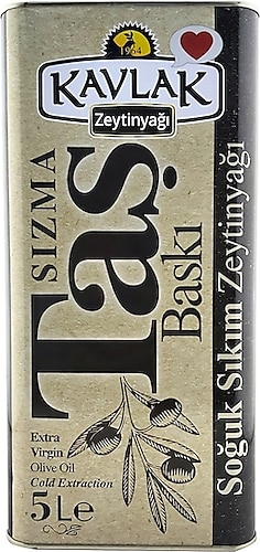 Kavlak Taş Baskı Soğuk Sıkım Zeytinyağı 5 lt