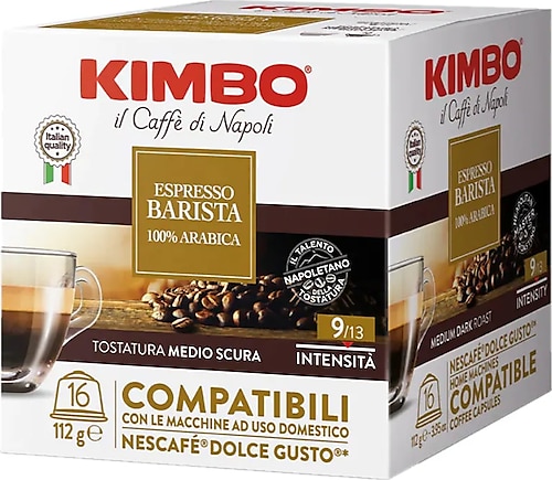 KIMBO Espresso Barista 100% Arabica Dolce Gusto Uyumlu Kapsül Kahve (16'lı Kutuda)