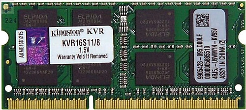Kingston 8 GB 1600MHz DDR3 CL11 SODIMM KVR16S11/8 Ram