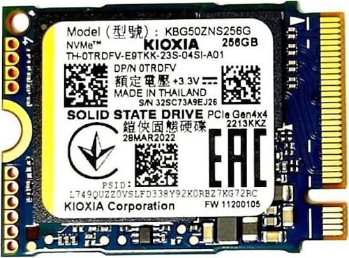 Kioxia KBG50ZNS256G PCI-Express 4.0 256 GB M.2 SSD