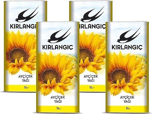 Kırlangıç 5 lt 4'lü Paket Teneke Ayçiçek Yağı
