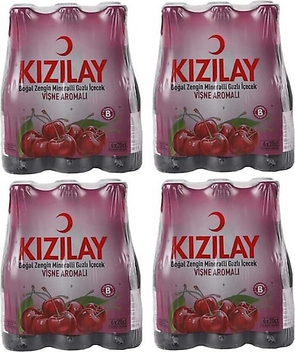 Kızılay Vişne Aromalı Maden Suyu 24x200 ml