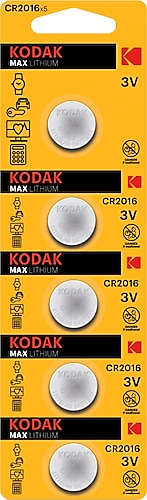 Kodak CR2016 3V Lityum 5'li Düğme Pil