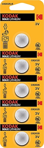 Kodak CR2025 5'li Lityum Düğme Pil