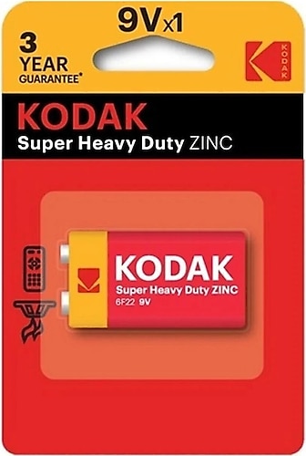 Kodak Super Heavy Duty 9V Çinko Karbon Pil