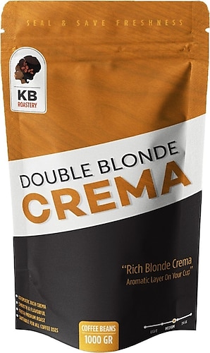 KOFFIEBOON Double Blonde Crema - 1 Kg - Çekirdek Kahve - Orta-koyu Kavrulmuş - Espresso / Filtre Kahve Uyumlu -