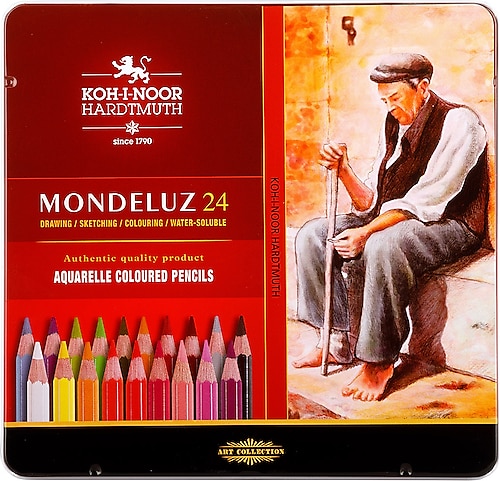 Koh-I-Noor 3724 Mondeluz Aquarell Metal Kutu 24'lü Kuru Boya Seti
