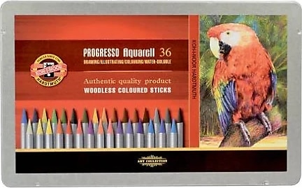 Koh-i Noor Progresso Aquarell Ağaçsız Sulandırılabilir Boya Kalemi 36 Renk