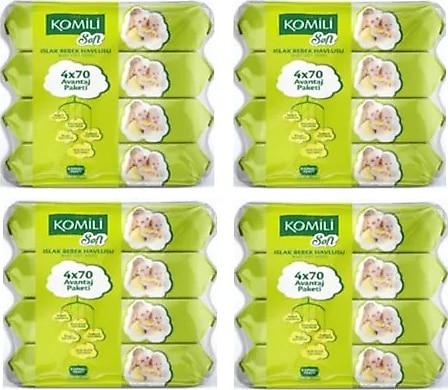 Komili Bebe Soft Kapaklı Islak Mendil Bebek Havlusu 16 Adet Islak Mendil