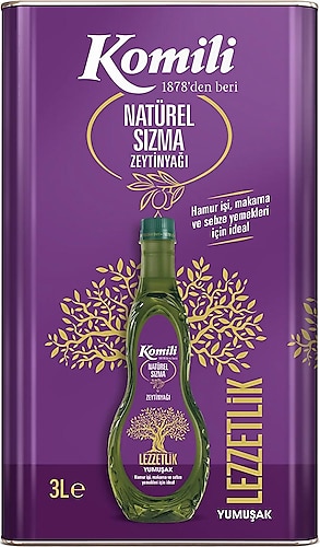 Komili Ege Lezzetlik Yumuşak Natürel Sızma Zeytinyağı 3 lt