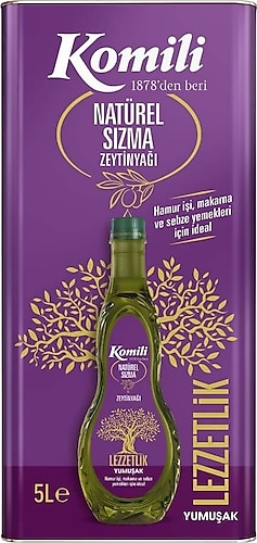 Komili Ege Lezzetlik Yumuşak Natürel Sızma Zeytinyağı 5 lt