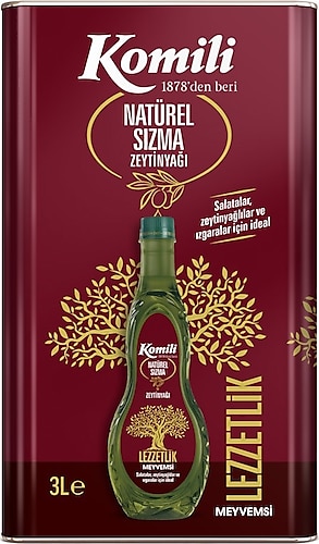 Komili Lezzetlik Meyvemsi Natürel Sızma Zeytinyağı 3 lt