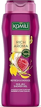 Komili Rich Aroma Refresh&Energize Duş Jeli - Ahududu&Ylang Ylang - Kalıcı Parfüm Etkili - 500 ML