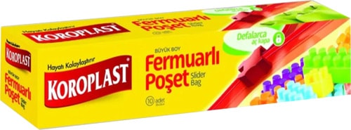 Koroplast Büyük Boy Fermuarlı Buzdolabı Poşeti 10'lu