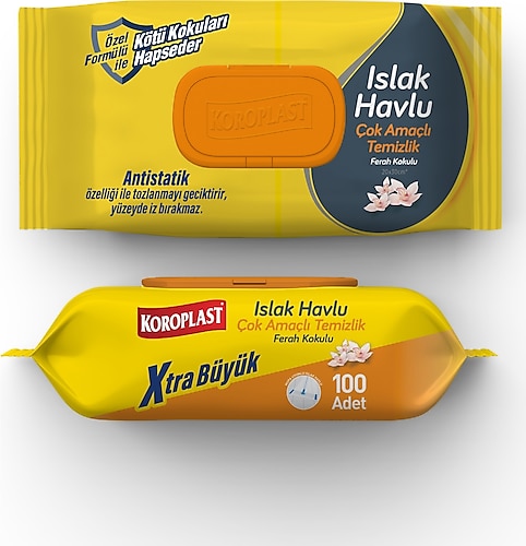 Koroplast Çok Amaçlı Ferah Kokulu 100'lü Islak Havlu