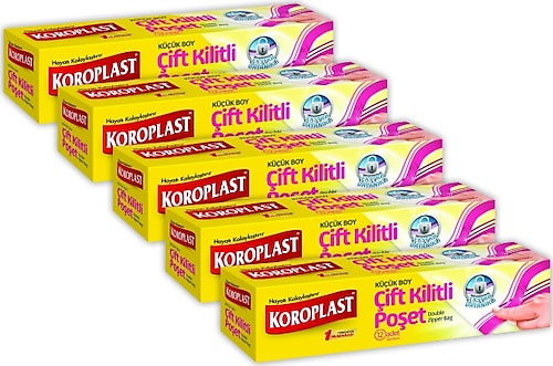 Koroplast Küçük Boy Çift Kilitli Buzdolabı Poşeti 12'li 5 Adet