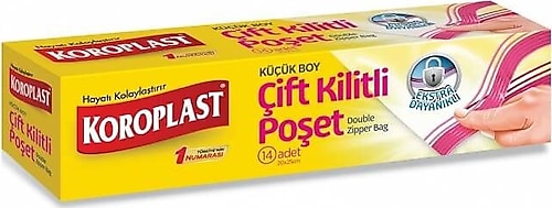 Koroplast Küçük Boy Çift Kilitli Buzdolabı Poşeti 12'li