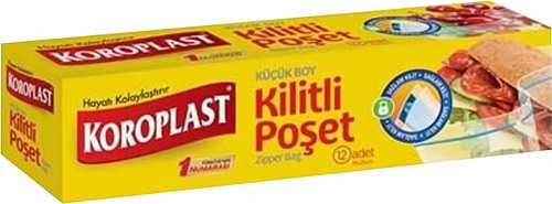 Koroplast Küçük Boy Kilitli Buzdolabı Poşeti 12'li