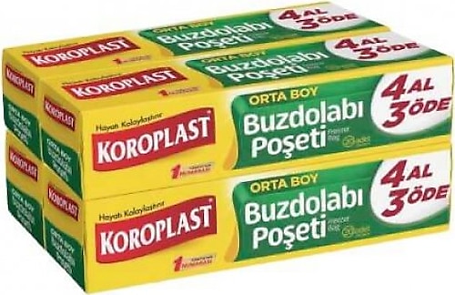 Koroplast Orta Boy Buzdolabı Poşeti 4x20'li