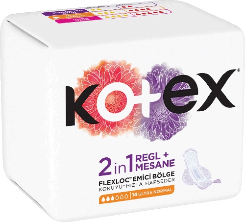 Kotex 2 in 1 Regl + Ultra Normal Mesane Pedi 14'lü