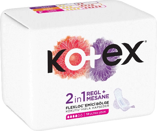 Kotex 2 in 1 Regl + Ultra Uzun Mesane Pedi 12'li