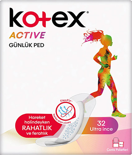 Kotex Active Ultra İnce 32'li Günlük Ped
