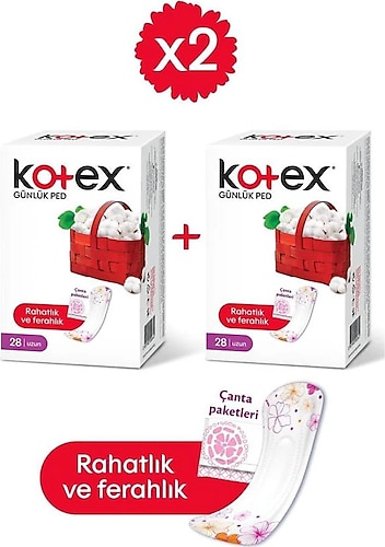 Kotex Anydays Uzun 28Li Gunluk Ped 2 Kutu