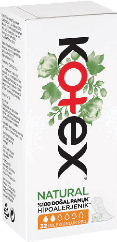 Kotex Natural İnce 32'li Günlük Ped
