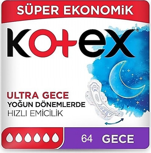 Kotex Ultra Gece Hijyenik Ped 16'lı 4 Adet