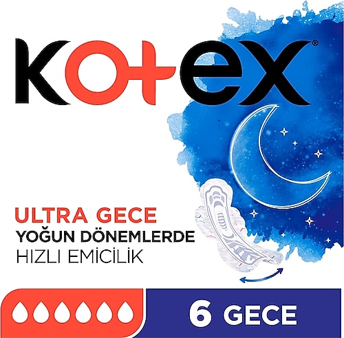 Kotex Ultra Gece Hijyenik Ped 6'lı