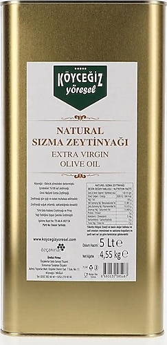 Köyceğiz Yöresel Natürel Sızma Zeytinyağı 5 lt