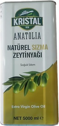 Kristal Anatolia Soğuk Sıkım Natürel Sızma Zeytinyağı 5 lt