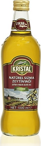 Kristal Dolgun Güçlü Natürel Sızma Zeytinyağı 1 lt Cam