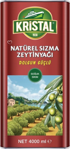 Kristal Dolgun Güçlü Natürel Sızma Zeytinyağı 4 lt