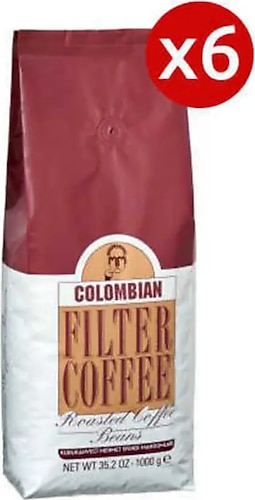 Kurukahveci Mehmet Efendi Colombian Çekirde Kahve 1 kg 6'lı
