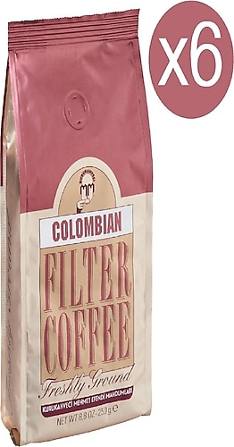 Kurukahveci Mehmet Efendi Colombian Öğütülmüş Filtre Kahve 250 gr 6'lı