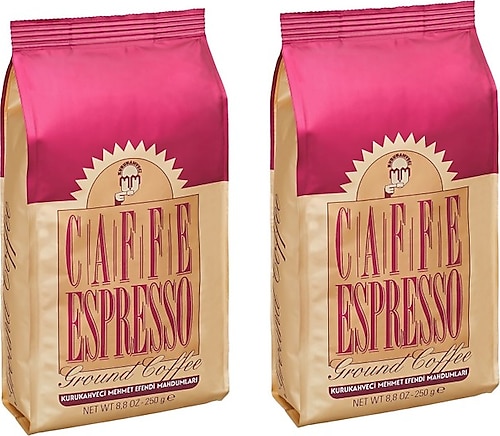 Kurukahveci Mehmet Efendi  Espresso Öğütülmüş 250 gr Espresso, Cappucino (2 Adet) - V60