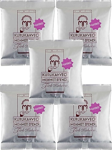 Kurukahveci Mehmet Efendi Kafeinsiz Türk Kahvesi 50 gr 5'li